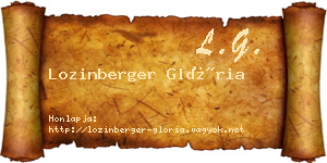 Lozinberger Glória névjegykártya
