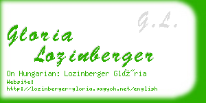gloria lozinberger business card